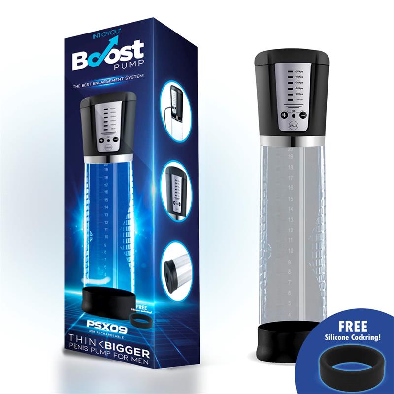 BOOST PUMPS - BOMBA AUTOMÁTICA PARA O PÉNIS COM ECRÃ PSX09 USB