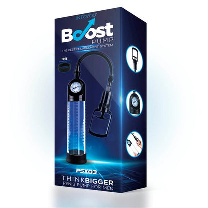 BOOST PUMPS - BOMBA MANUAL CON MEDIDOR PARA EL PENE PSX03 TRANSPARENTE