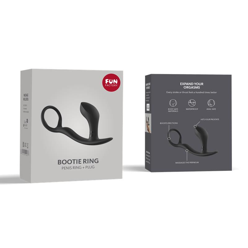 FUN FACTORY - BOOTIE RING ANILLO PARA EL PENE Y PLUG ANAL SLATE