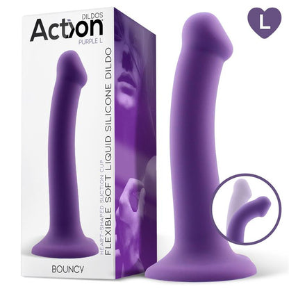 ACTION - BOUNCY DILDO SILICONE FLEXIBLE HIPER FLEXIBLE 7.5 - 19 CM TALLA L PÚRPURA