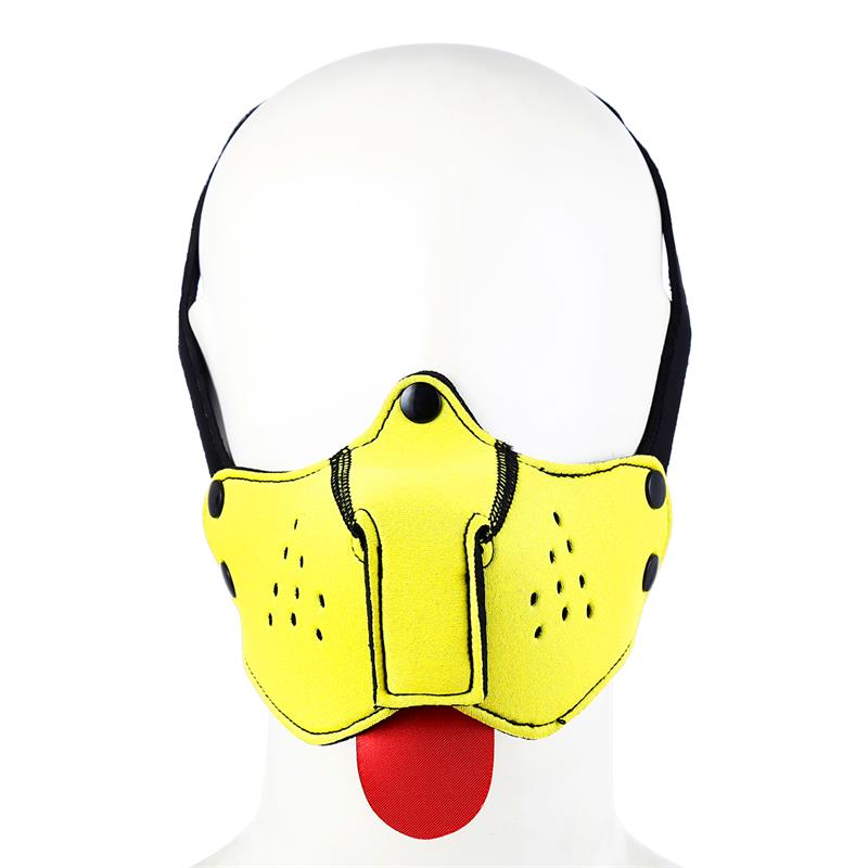 A-GUSTO - BOZAL DE PERRO DE NEOPRENO DESMONTABLE Y AJUSTABLE AMARILLO