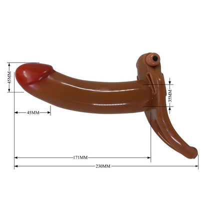 PRETTYLOVE - BRADDEN ARNÉS UNIVERSAL CON DILDO HUECO CON VIBRACIÓN 6.7