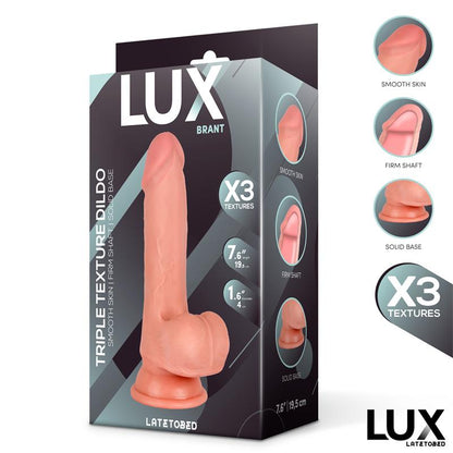 LUX - BRANT DILDO TRIPLE DENSIDAD CON TESTÍCULOS 7.6