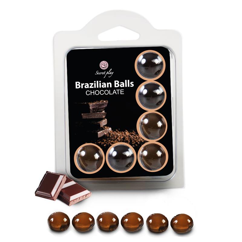 SECRET PLAY - BRAZILIAN BALLS  SET 6  CHOCOLATE