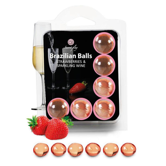 SECRET PLAY - BRAZILIAN BALLS SET 6  FRESAS CON CAVA