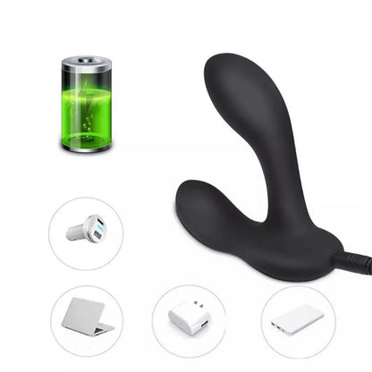 TARDENOCHE - BRETT MASAJEADOR PROSTÁTICO CONTROL REMOTO USB SILICONA LÍQUIDA