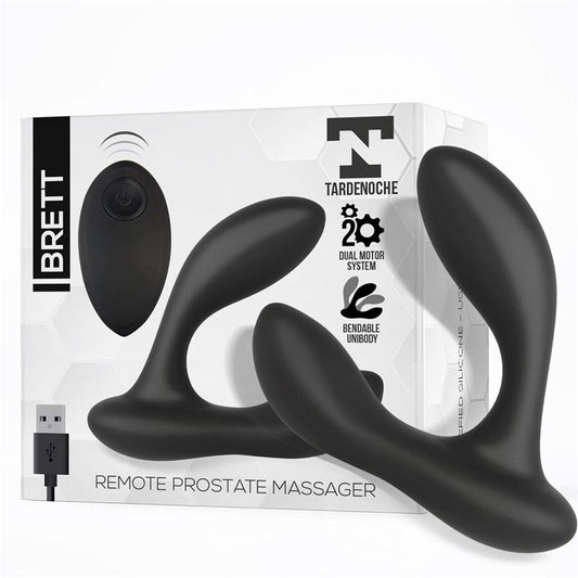 TARDENOCHE - BRETT MASAJEADOR PROSTÁTICO CONTROL REMOTO USB SILICONA LÍQUIDA