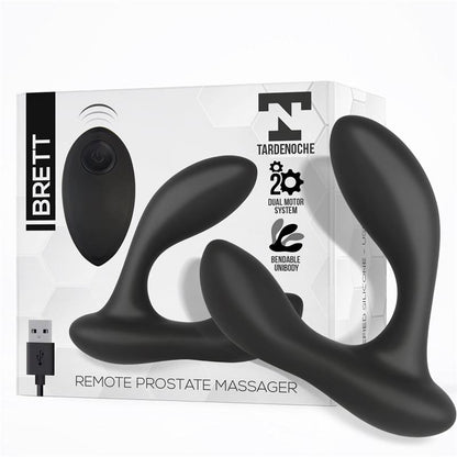 TARDENOCHE - BRETT MASAJEADOR PROSTÁTICO CONTROL REMOTO USB SILICONA LÍQUIDA
