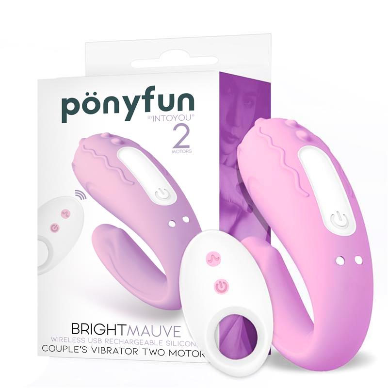 INTOYOU - BRIGHTMAUVE VIBRADOR PARA PAREJAS DOBLE MOTOR CONTROL REMOTO USB SILICONA