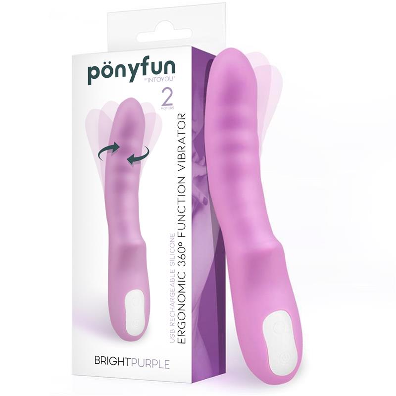 INTOYOU - BRIGHTPURPLE VIBRADOR Y ROTADOR DOBLE MOTOR 360º USB SILICONA