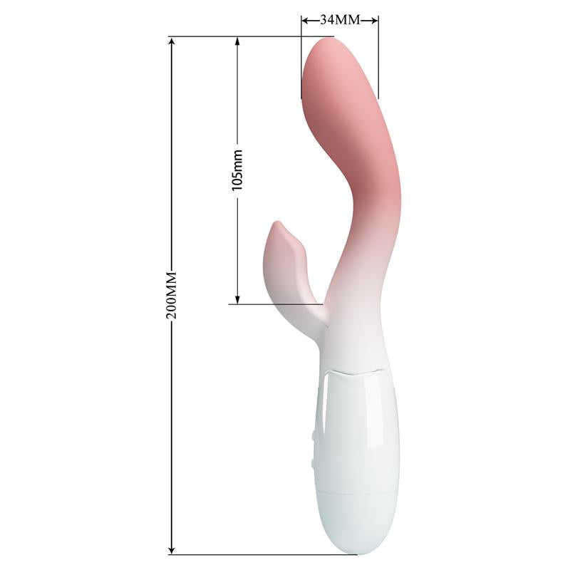 PRETTY LOVE - BRIGHTY VIBRADOR PUNTO G + ESTIMULADOR CLÍTORIS 30 VIBRACIONES ROSA