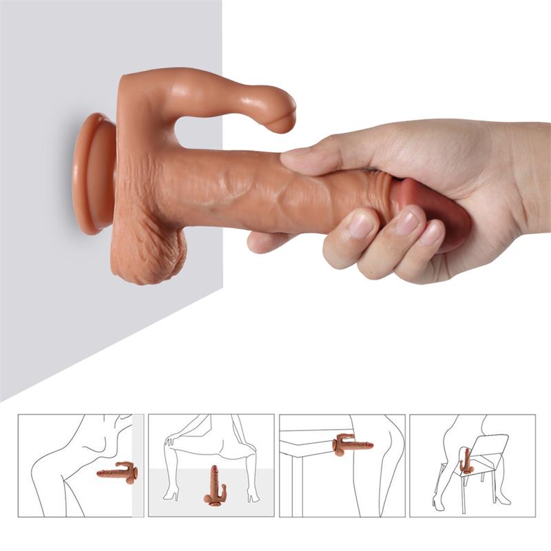 SHEQU - BRODY DILDO CON 20 MODOS DE VIBRACIÓN Y ESTIMULADOR DE CLÍTORIS