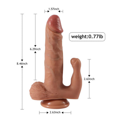 SHEQU - BRODY DILDO CON 20 MODOS DE VIBRACIÓN Y ESTIMULADOR DE CLÍTORIS