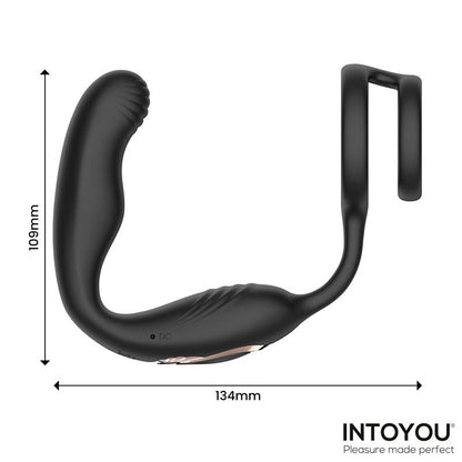 INTOYOU - BRUCE MASAJEADOR PROSTÁTICO 360º Y DOBLE ANILLO CON VIBRACIÓN
