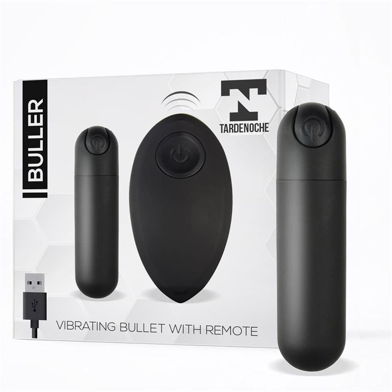 TARDENOCHE - BULLER BALA VIBRADORA CONTROL REMOTO USB NEGRO