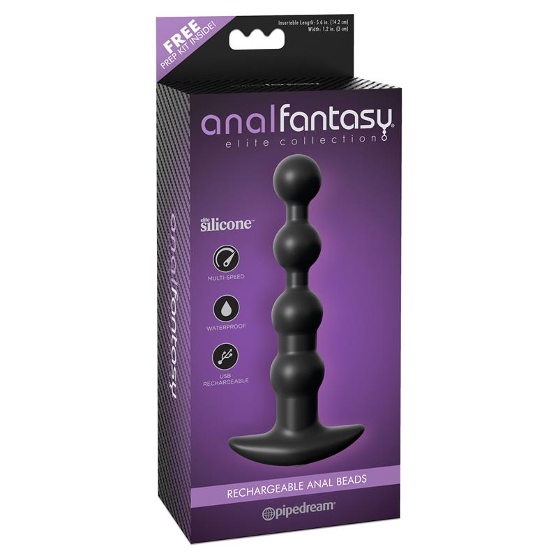 ANAL FANTASY ELITE - CADENA ANAL CON VIBRACIÓN NEGRO