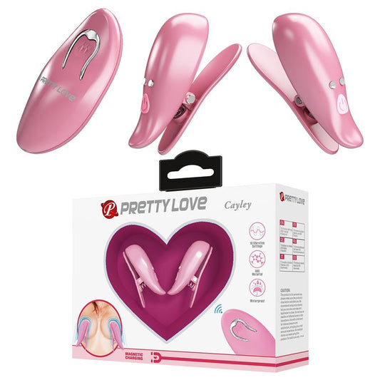 PRETTYLOVE - CAILEY PINZAS PARA PEZONES CON VIBRACIÓN Y CONTROL REMOTO
