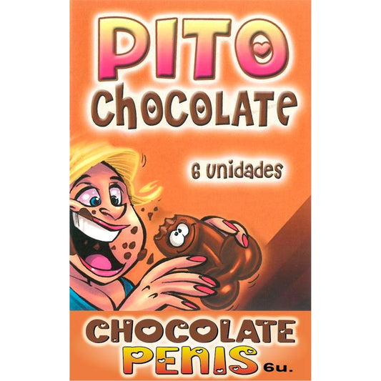 DIVERTY SEX - CAJA COMIC FORMA PENE CHOCOLATE NEGRO 6 UNIDADES