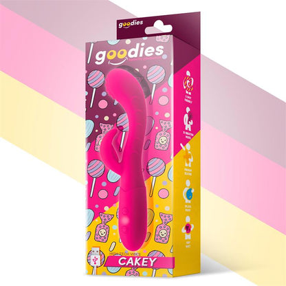 GOODIES - CAKEY VIBRADOR PUNTO G Y CONEJITO USB SILICONA FUCHSIA