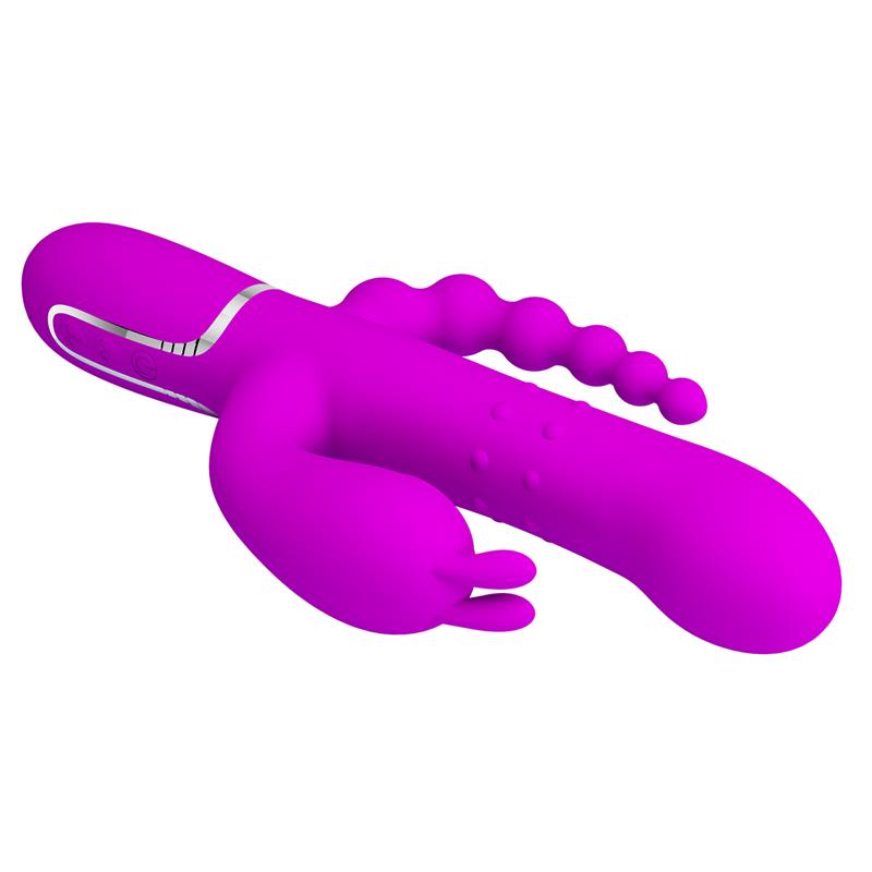 PRETTYLOVE - CAMMY 4 IN 1 VIBRADOR CON BOLAS ROTADORAS Y CADENA ANAL