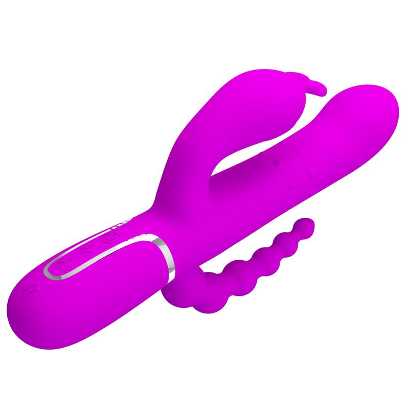 PRETTYLOVE - CAMMY 4 IN 1 VIBRADOR CON BOLAS ROTADORAS Y CADENA ANAL