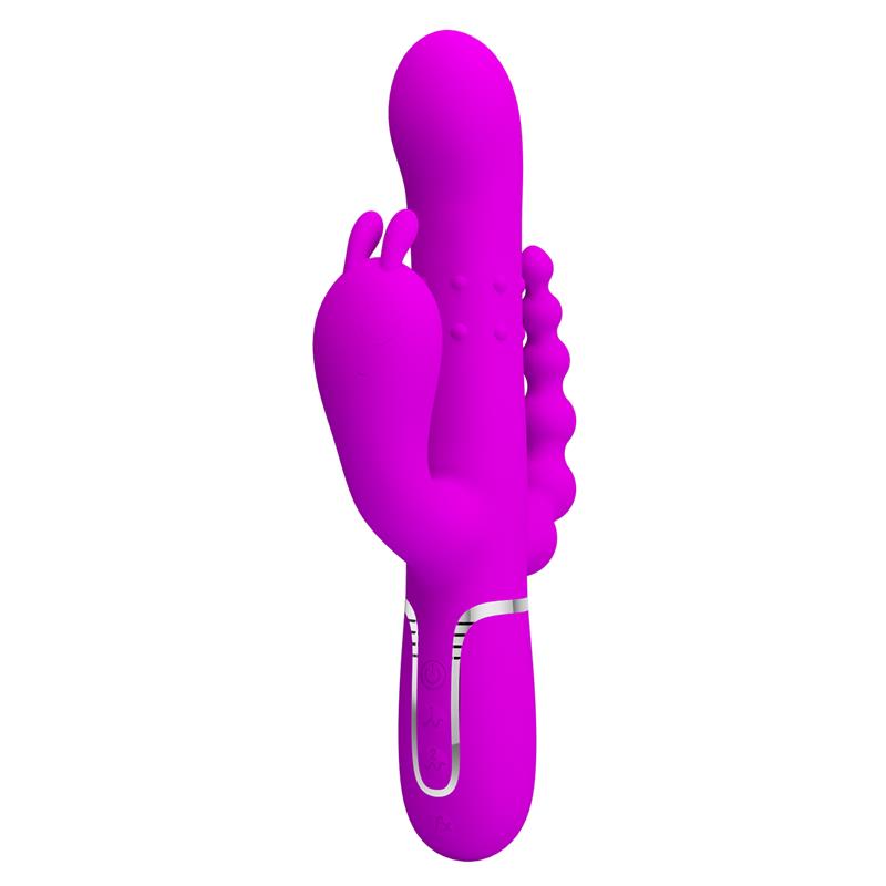 PRETTY LOVE - CAMMY TRIPLE VIBRADOR MULTIFUNCIÓN 4 EN 1 ROSA