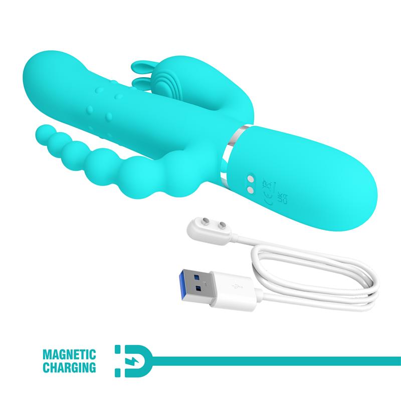 PRETTYLOVE - CAMMY VIBRADOR CON BOLAS ROTADORAS Y CADENA ANAL