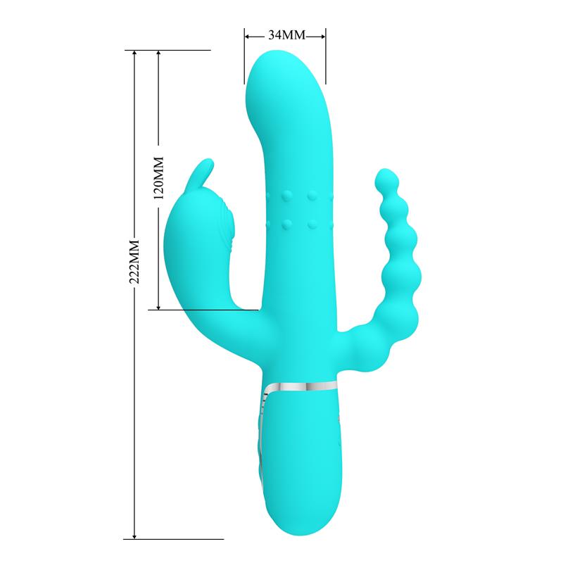 PRETTYLOVE - CAMMY VIBRADOR CON BOLAS ROTADORAS Y CADENA ANAL