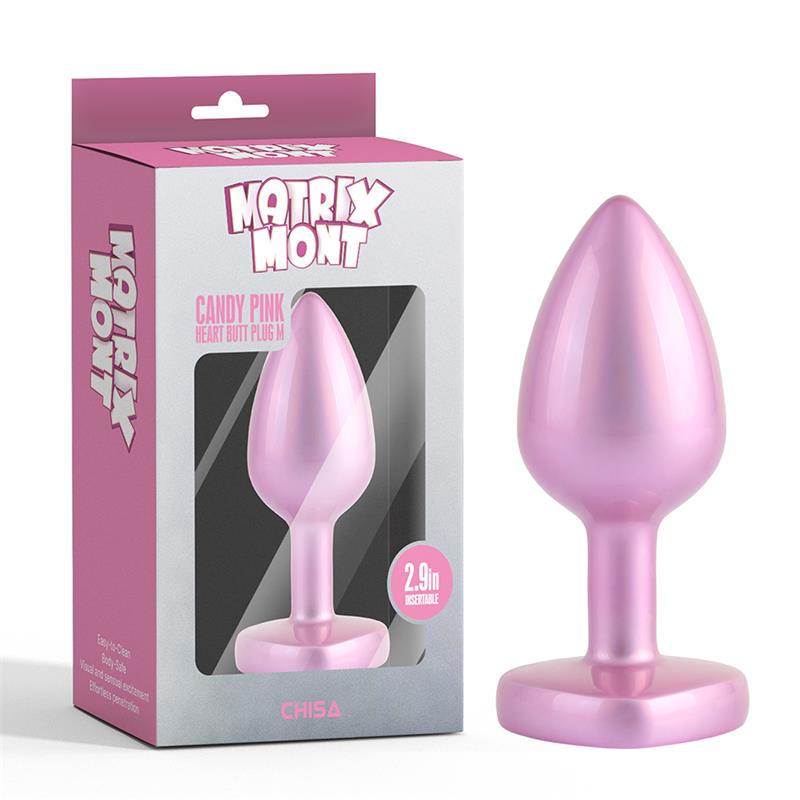 CHISA - CANDY PINK HEART PLUG ANAL CON JOYA EN LA BASE TALLA M