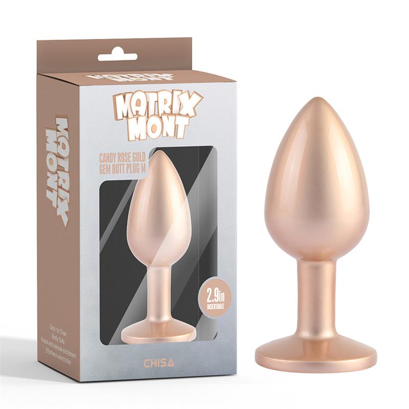 CHISA - CANDY ROSE GOLD GEM PLUG ANAL CON JOYA EN LA BASE TALLA M
