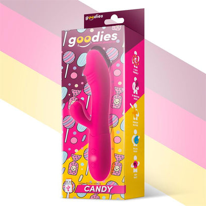 GOODIES - CANDY VIBRADOR CON CONEJITO PUNTO G USB SILICONA FUCSHIA
