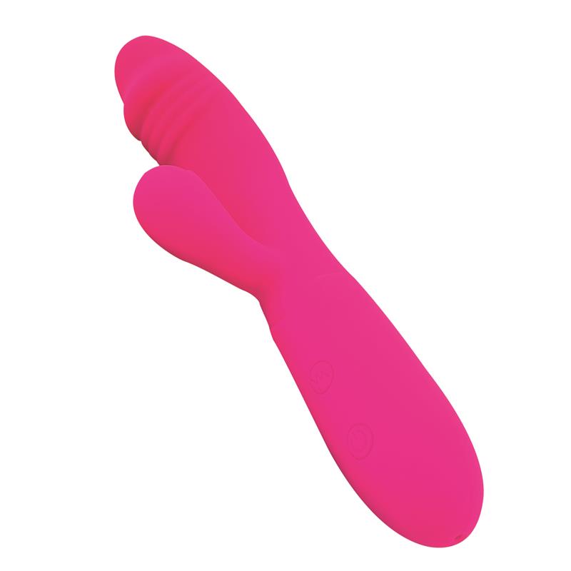 GOODIES - CANDY VIBRADOR CON CONEJITO PUNTO G USB SILICONA FUCSHIA