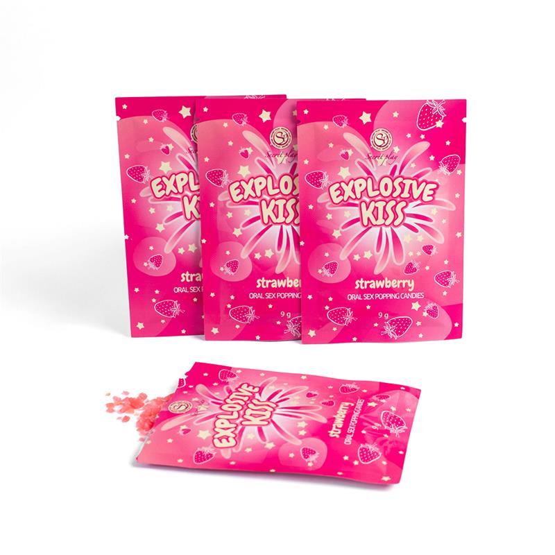 SECRET PLAY - CARAMELOS EXPLOSIVOS SEXO ORAL POPPING CANDIES UNIDAD SABOR FRESA
