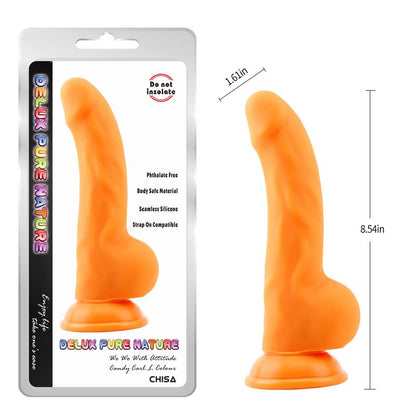 CHISA - CARL.L DILDO SILICONA LIQUIDA NARANJA 21.7CM,O4.1CM