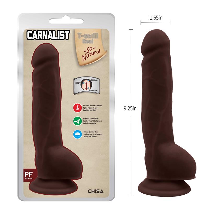 CHISA - CARNAL PLEASURE DILDO DUAL DENSITY MARRÓN 23.5CM