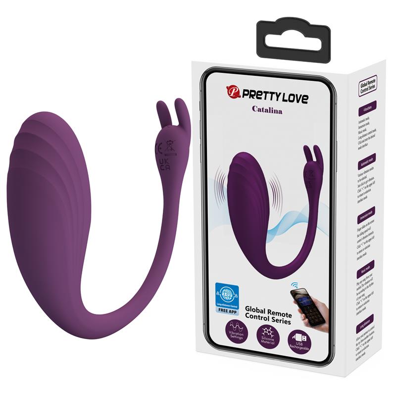 PRETTYLOVE - CATALINA HUEVO VIBRADOR CON APP PÚRPURA