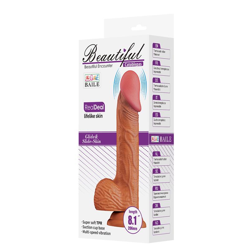 BAILE - CATOBLEPAS VIBRADOR REALÍSTICO 20.6 CM NATURAL CONTROL REMOTO