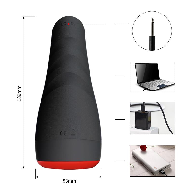 OTOUCH - CHIVEN 3 MASTURBADOR MASCULINO EFECTO CALOR SILICONA LÍQUIDA NEGRO