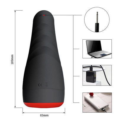 OTOUCH - CHIVEN 3 MASTURBADOR MASCULINO EFECTO CALOR SILICONA LÍQUIDA NEGRO