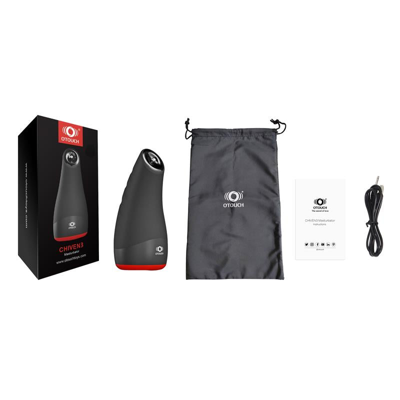 OTOUCH - CHIVEN 3 MASTURBADOR MASCULINO EFECTO CALOR SILICONA LÍQUIDA NEGRO