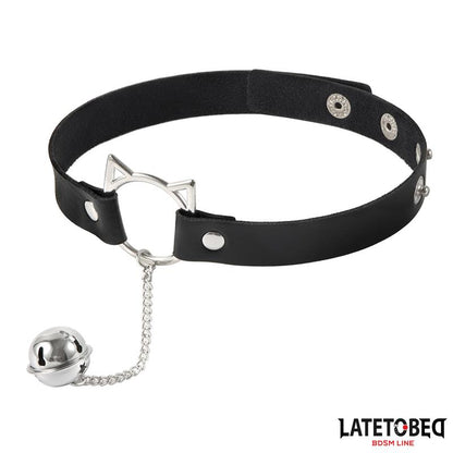 LATETOBED BDSM LINE - CHOKER CON ARO CON OREJITAS Y CASCABEL