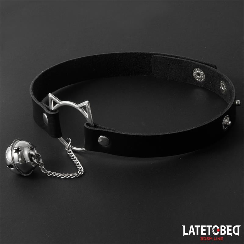 LATETOBED BDSM LINE - CHOKER CON ARO CON OREJITAS Y CASCABEL