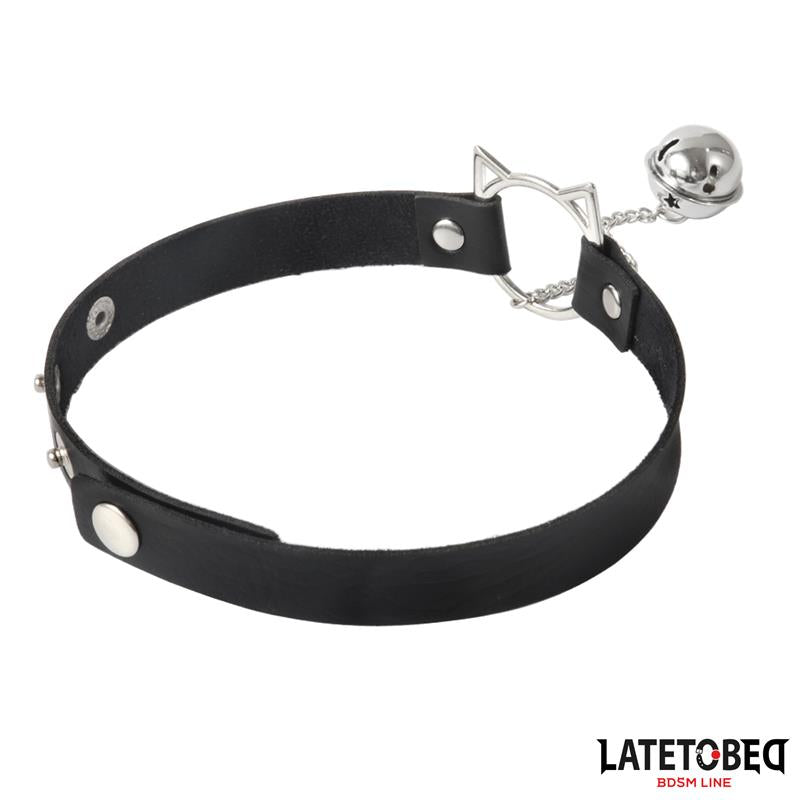 LATETOBED BDSM LINE - CHOKER CON ARO CON OREJITAS Y CASCABEL