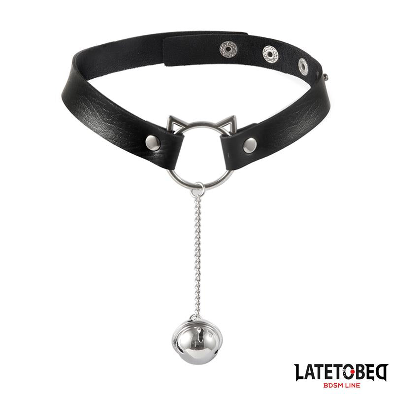 LATETOBED BDSM LINE - CHOKER CON ARO CON OREJITAS Y CASCABEL