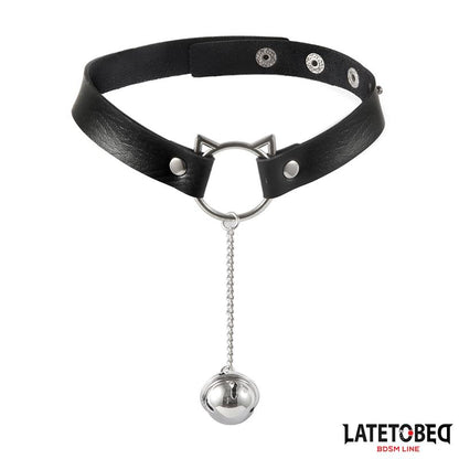 LATETOBED BDSM LINE - CHOKER CON ARO CON OREJITAS Y CASCABEL