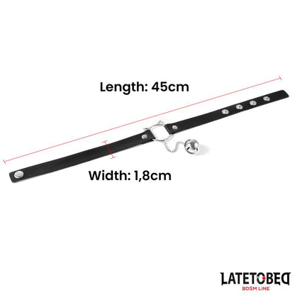 LATETOBED BDSM LINE - CHOKER CON ARO CON OREJITAS Y CASCABEL