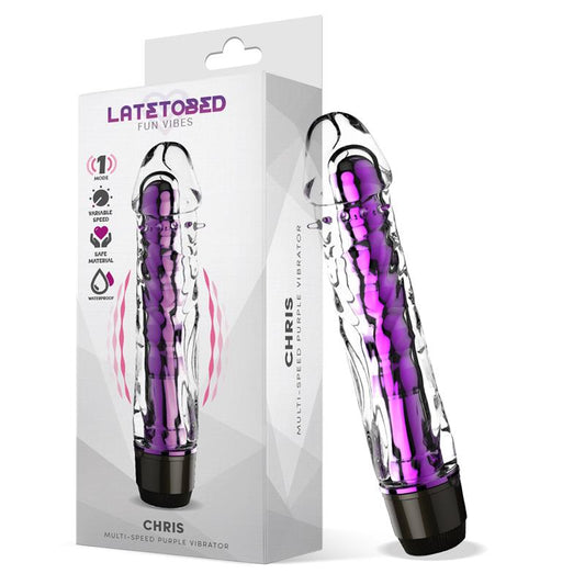 LATETOBED - CHRIS VIBRADOR MULTI-VELOCIDAD PÚRPURA