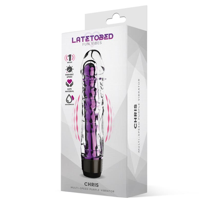 LATETOBED - CHRIS VIBRADOR MULTI-VELOCIDAD PÚRPURA