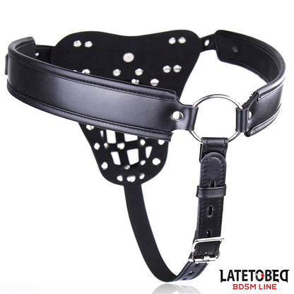 LATETOBED BDSM LINE - CINTURÓN DE CASTIDAD MASCULINO CON CANDADO AJUSTABLE