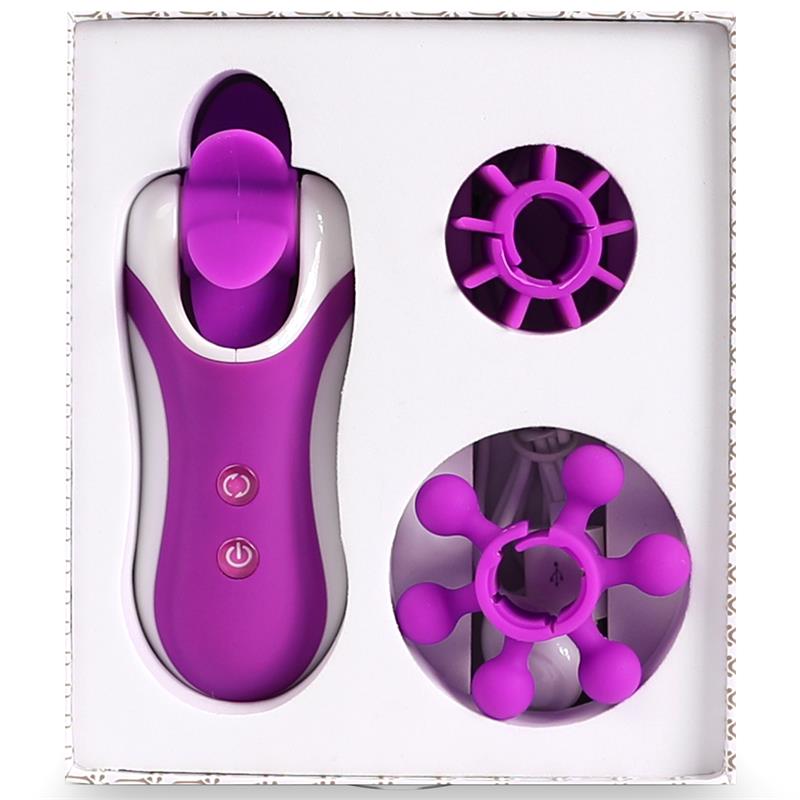FEELZTOYS - CLITELLA ESTIMULADOR SEXO ORAL CON ACCESORIOS PÚRPURA